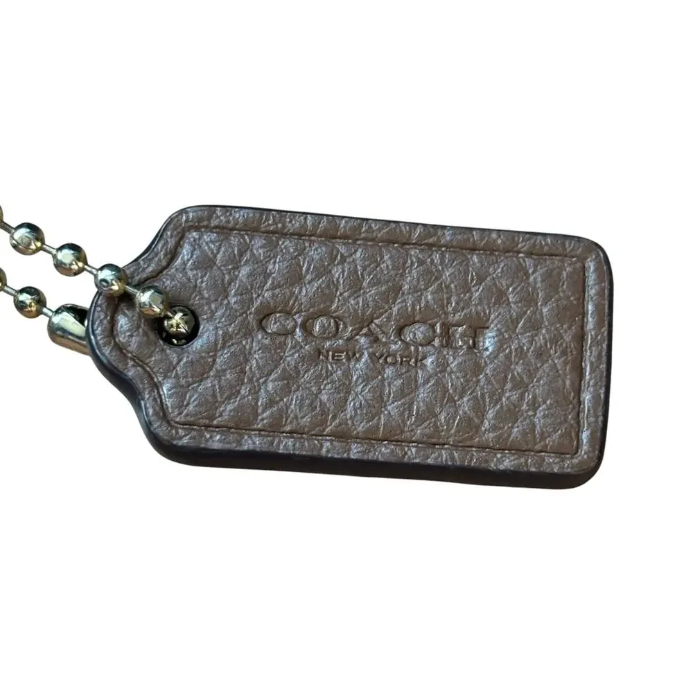 Coach Double Corner Zip Wristlet in Dark Brown Pebble Leather